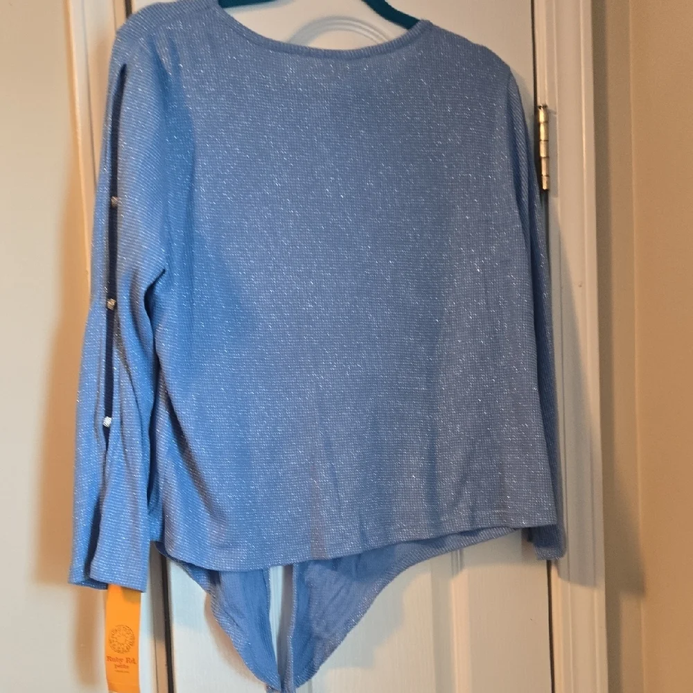 Ruby Rd. Light Blue Knit Blouse - Picture 4 of 5